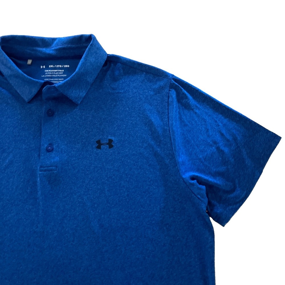 Under Armour The Playoff Polo Mens 2XL Blue Heather Short Sleeve Golf Shirt